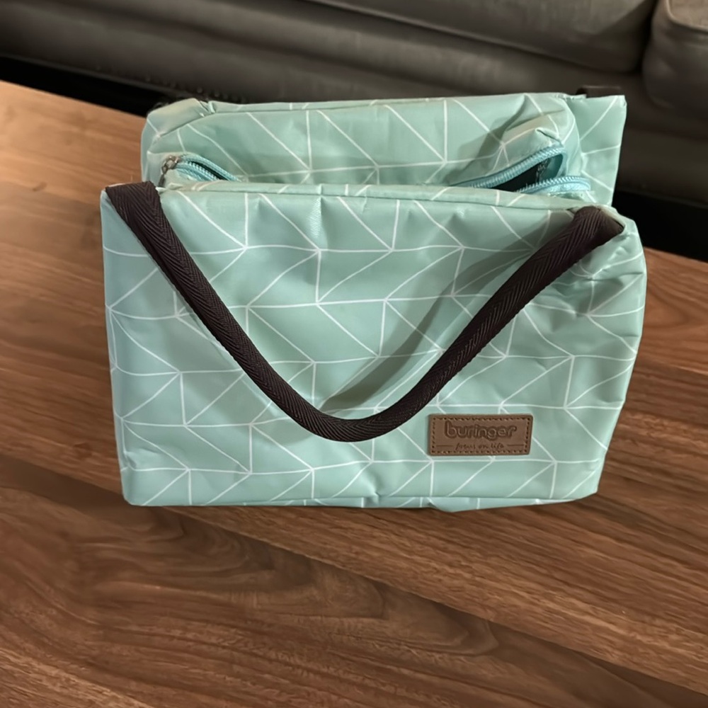 LAST ONE!! Reusable Insulated Lunch Bag Cooler Tote Geometry Green